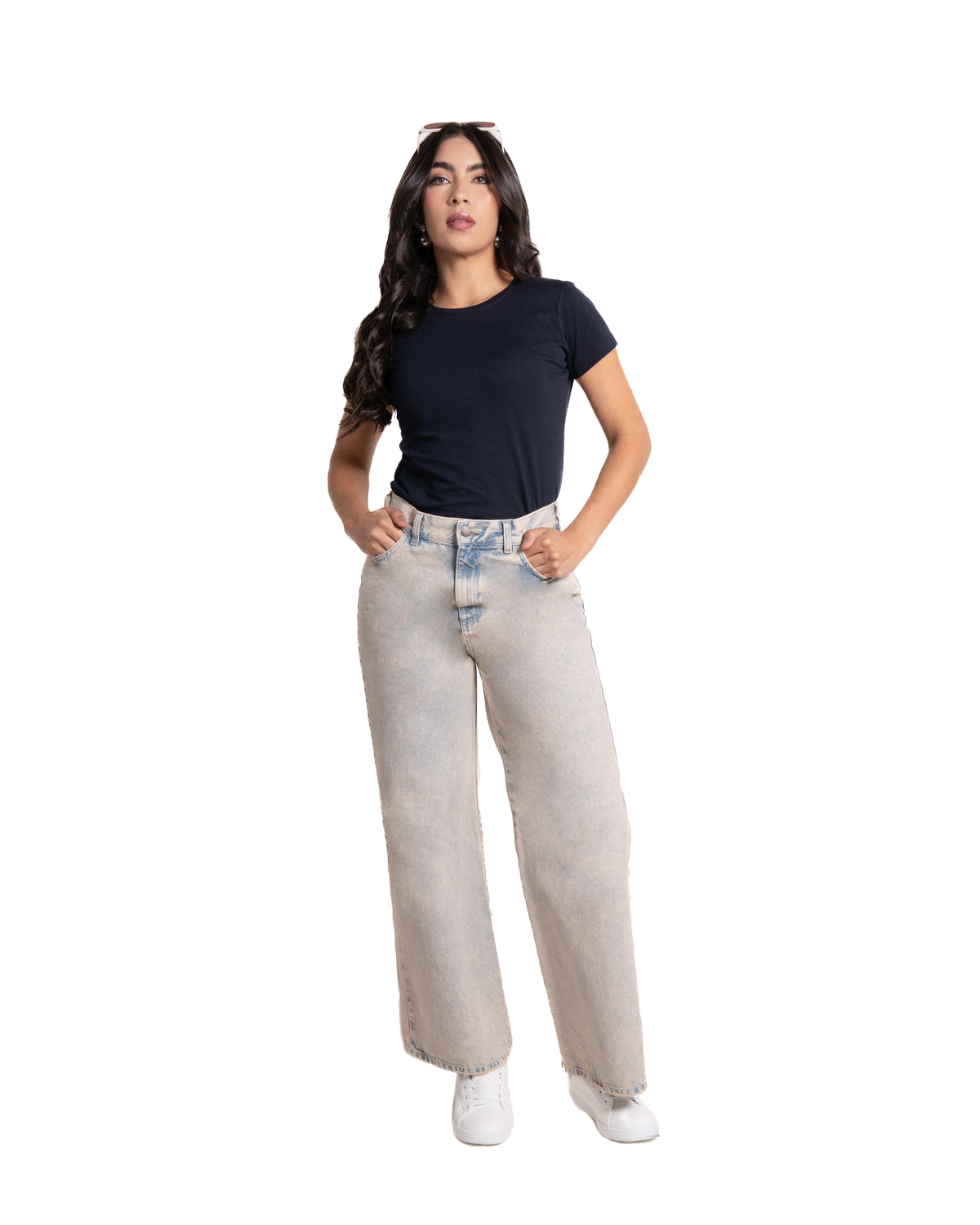 Jean Palazzo para mujer color dirty