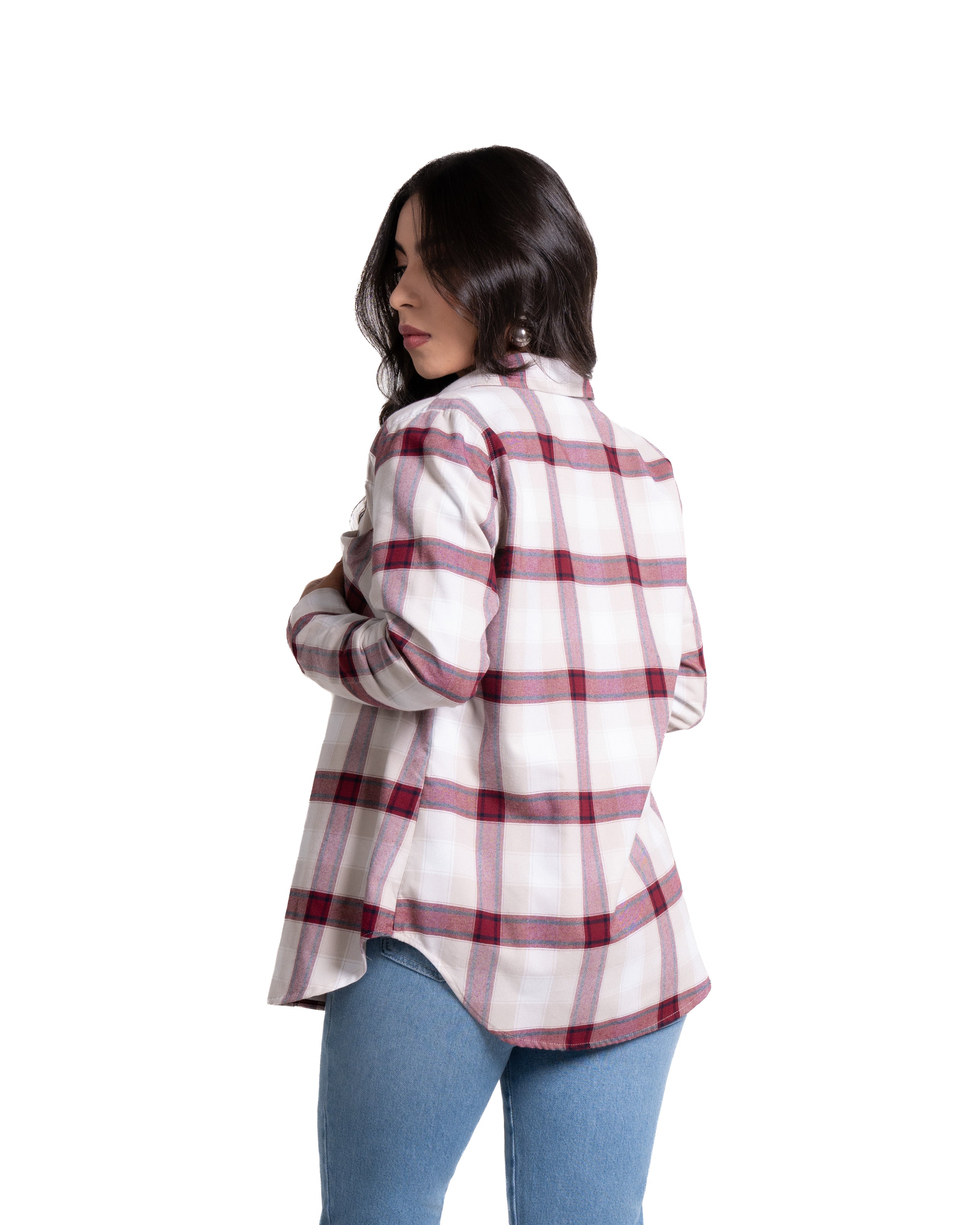 Blusa Leñadora para mujer color vinotinto