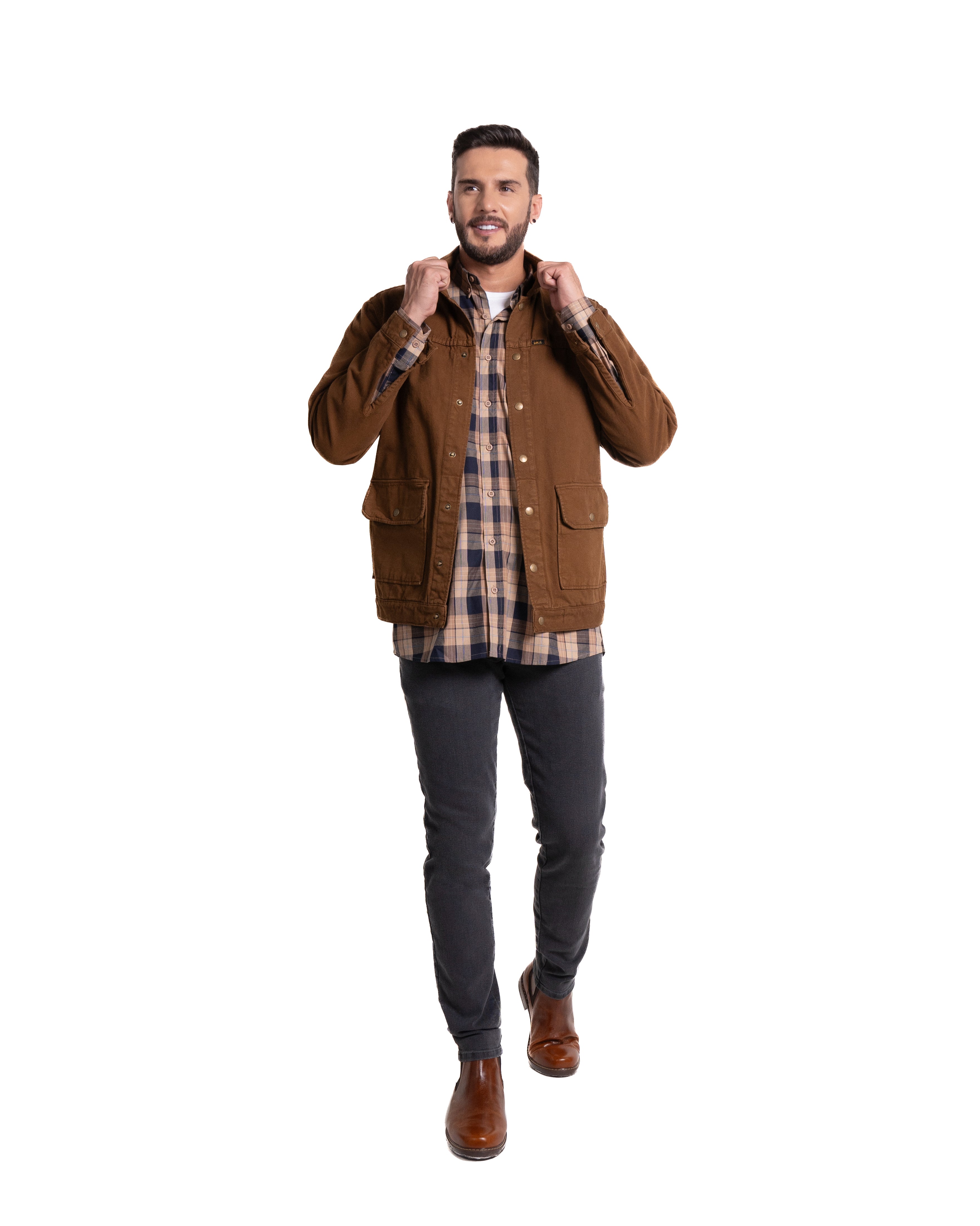 Chaqueta para hombre color cafe