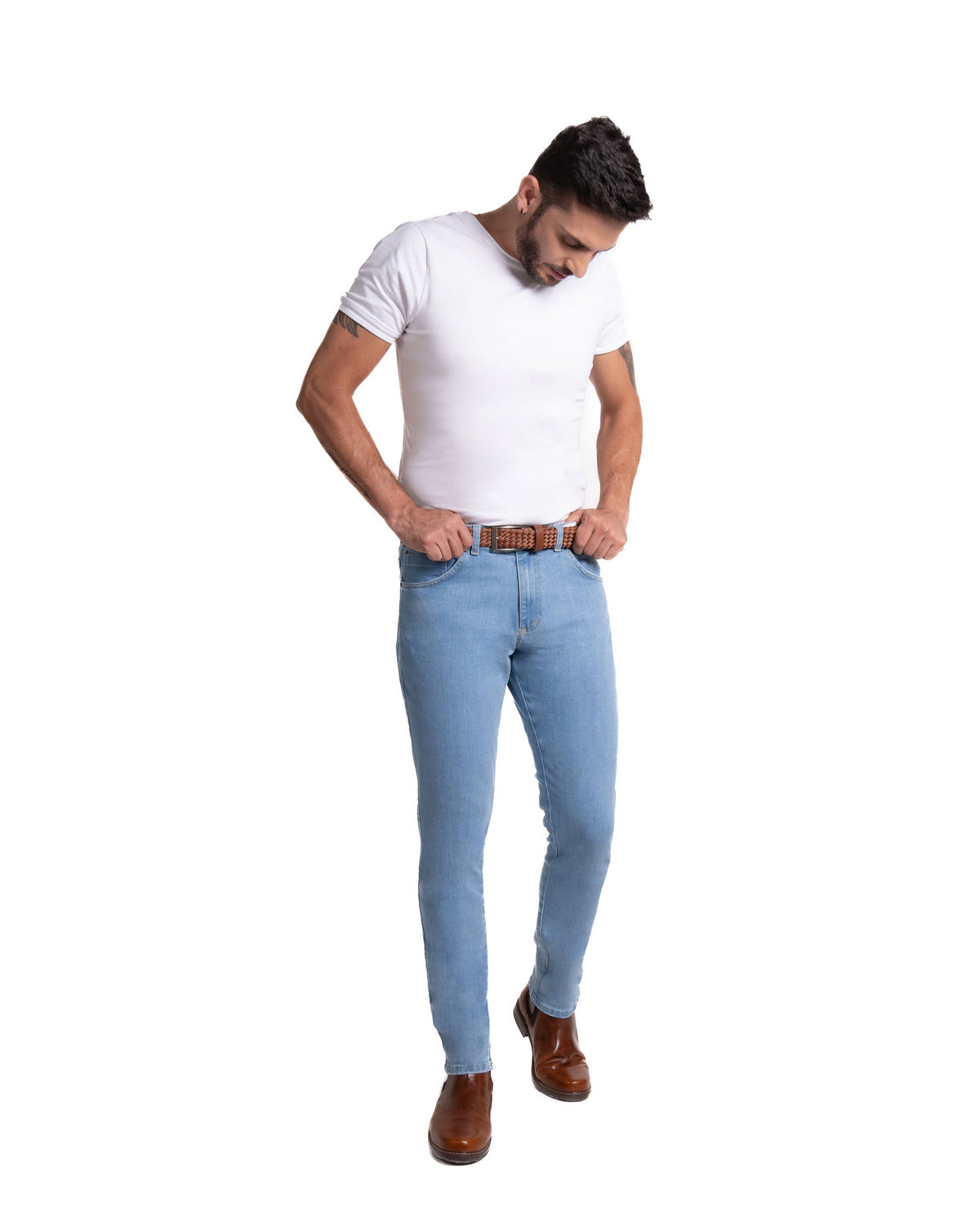 Jean Trim para hombre color índigo claro