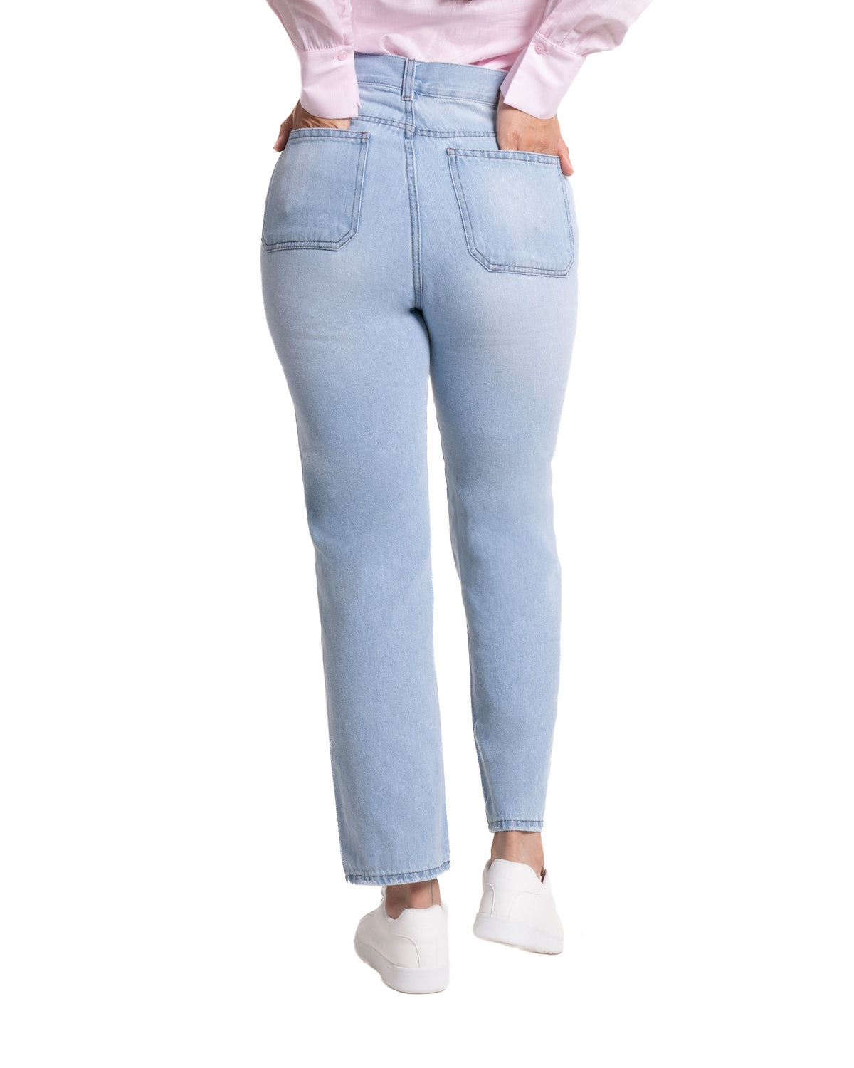 Jean Cropped para mujer color azul claro