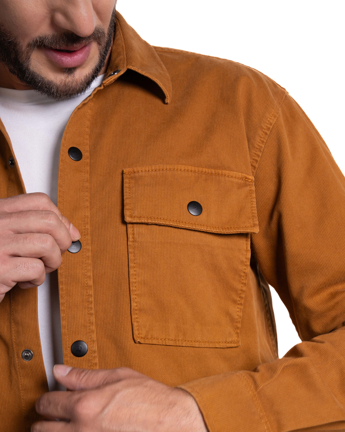 Camichaqueta para hombre color mostaza