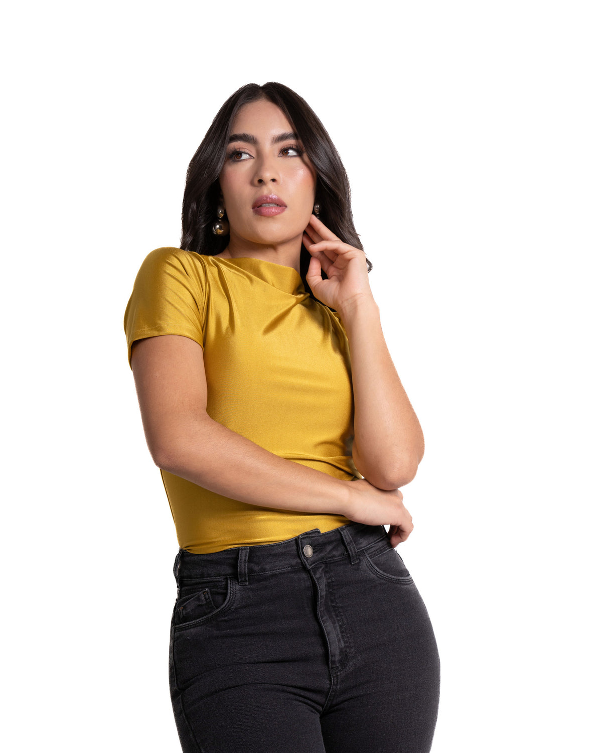 Camiseta para mujer color mostaza