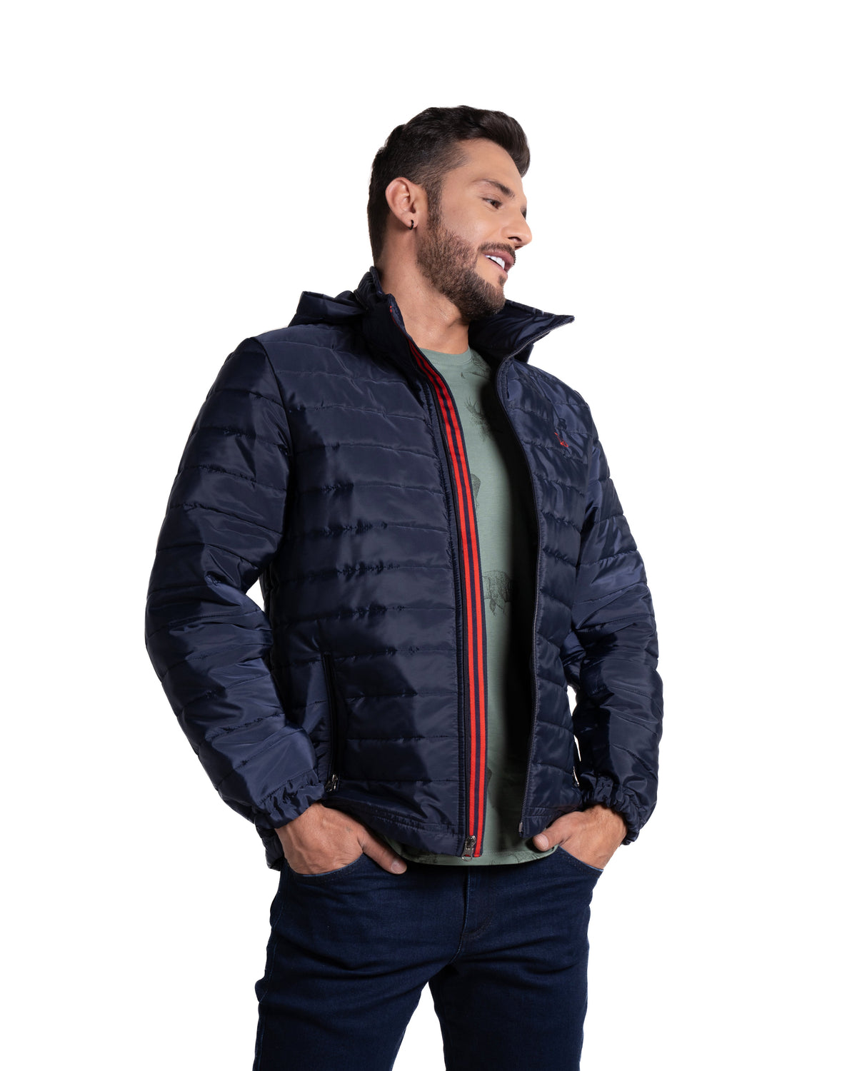 Chaqueta acolchada para hombre color azul oscuro