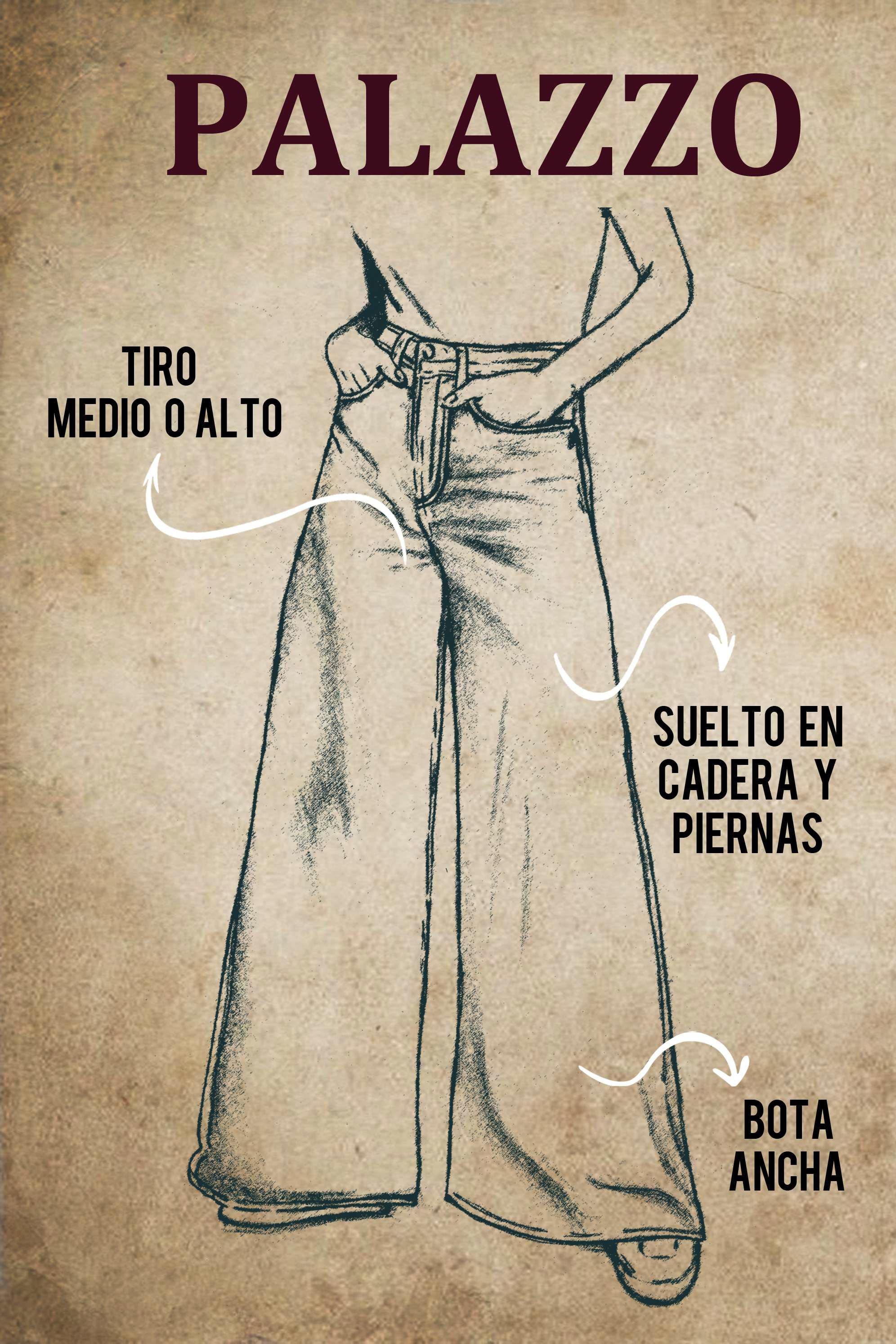 Jean Palazzo Negro para Mujer Lec Lee