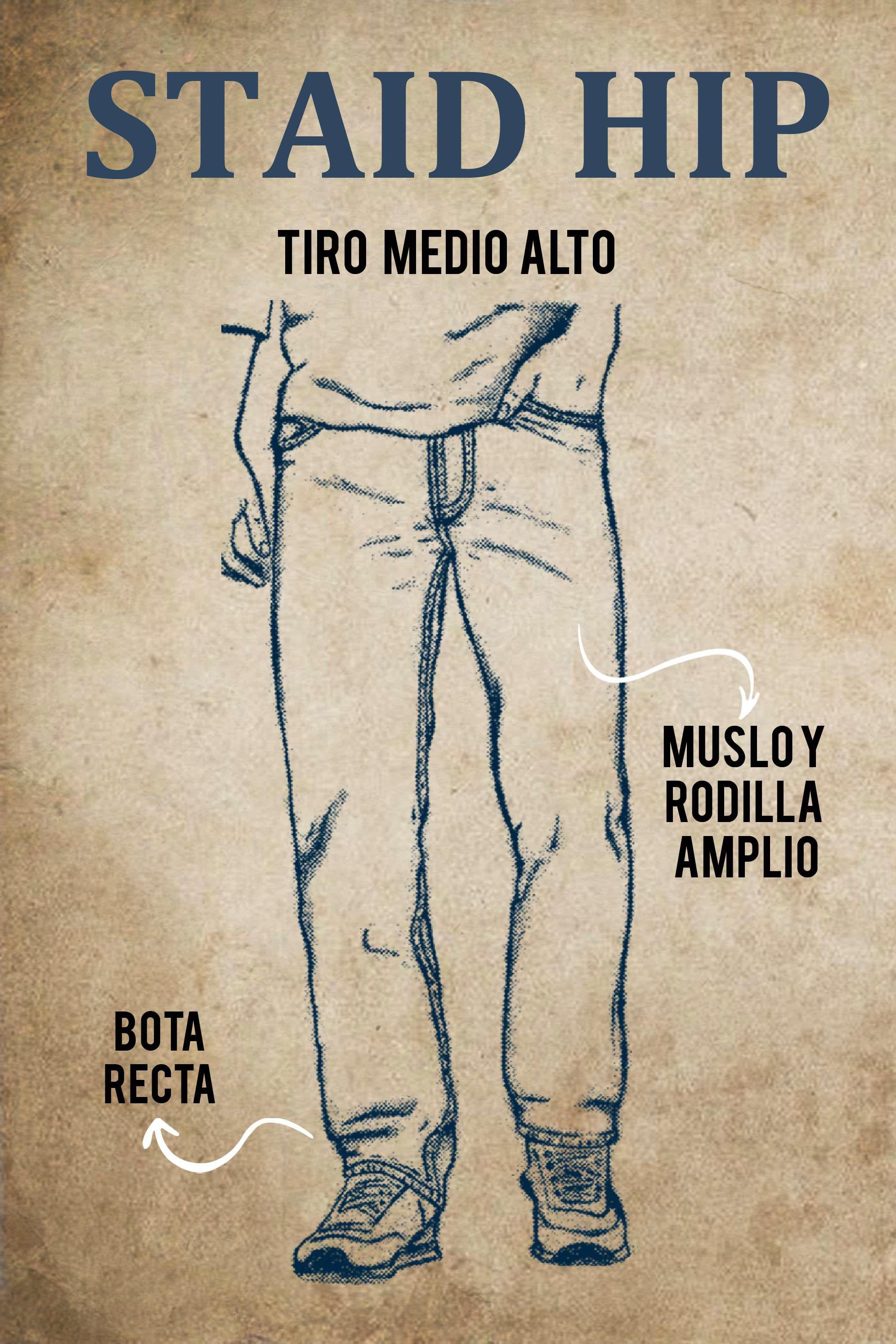 Jean Staid Hip Lec Lee índigo Medio
