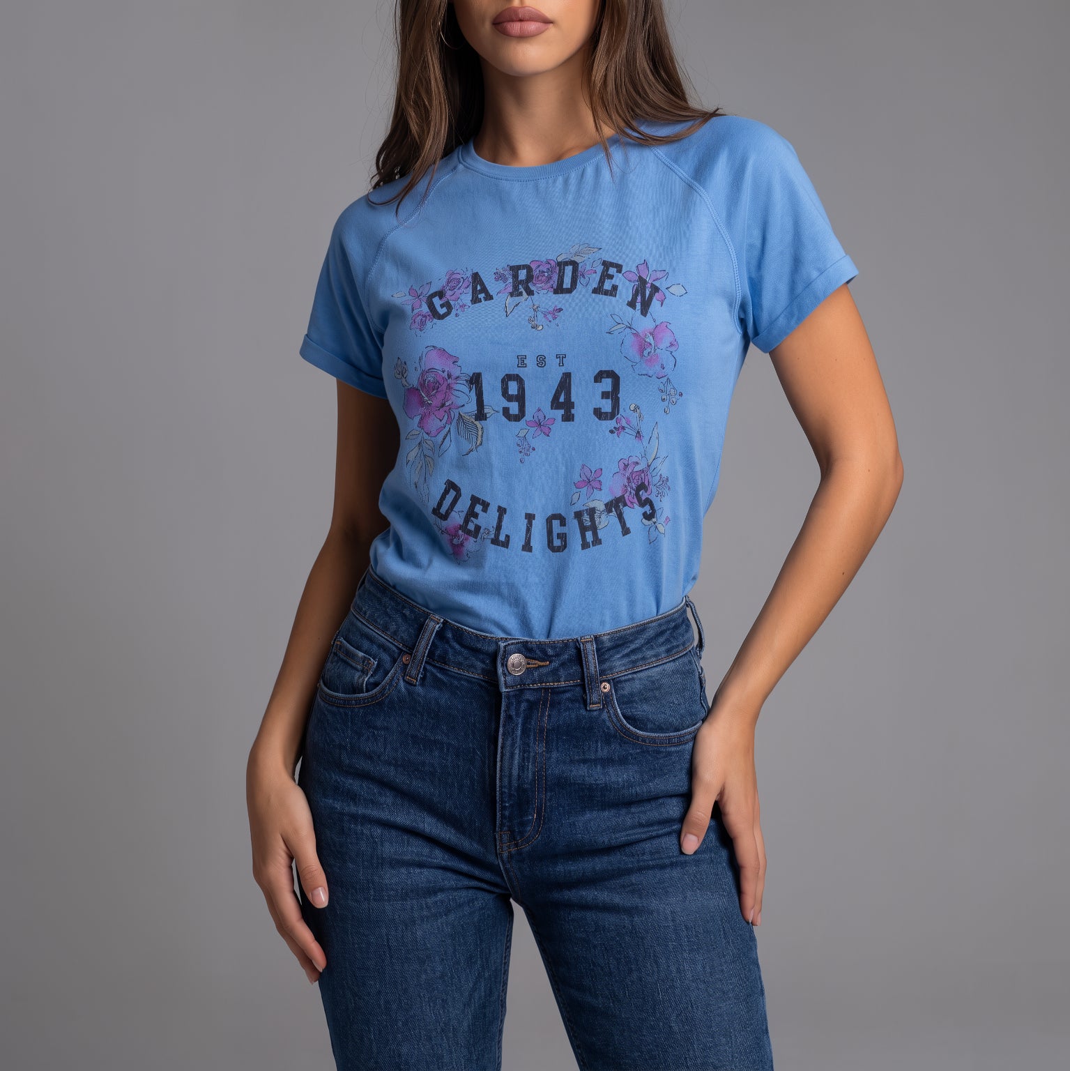 Camiseta Cuello Redondo Mujer Lec Lee Azul Oscuro - Hortensia