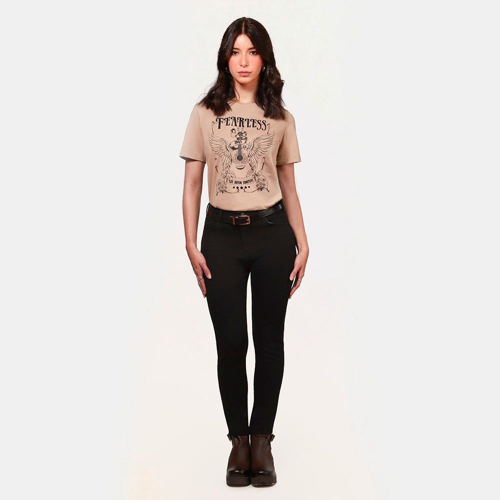 Camiseta Cuello Redondo Lec Lee – Lila y Caqui