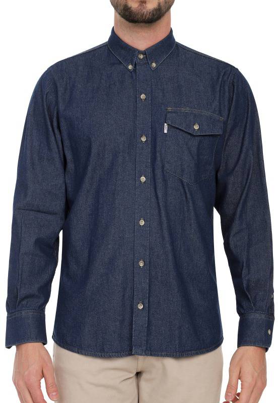 Camisa Manga Larga Lec Lee para Hombre - Índigo Oscuro