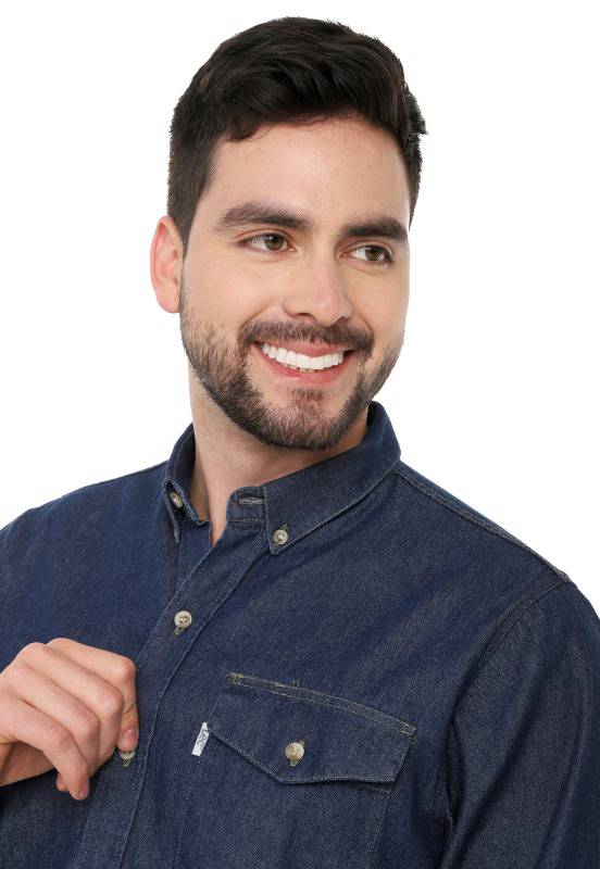 Camisa Manga Larga Lec Lee para Hombre - Índigo Oscuro