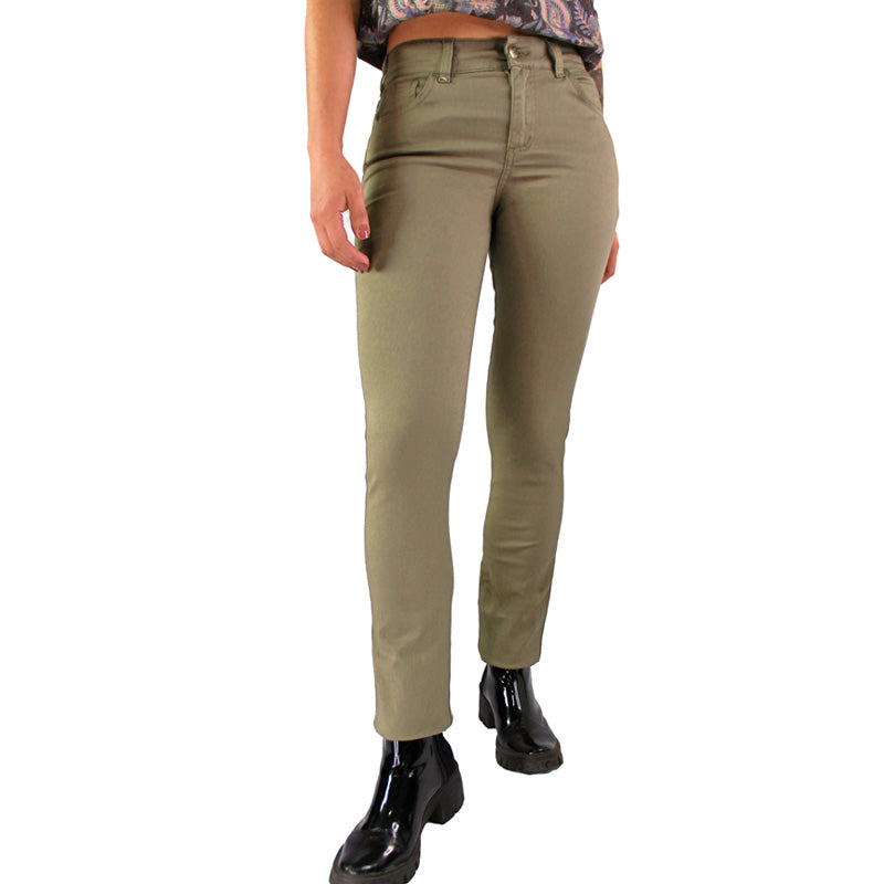 Pantalón Clásico Mujer Lec Lee Verde Militar
