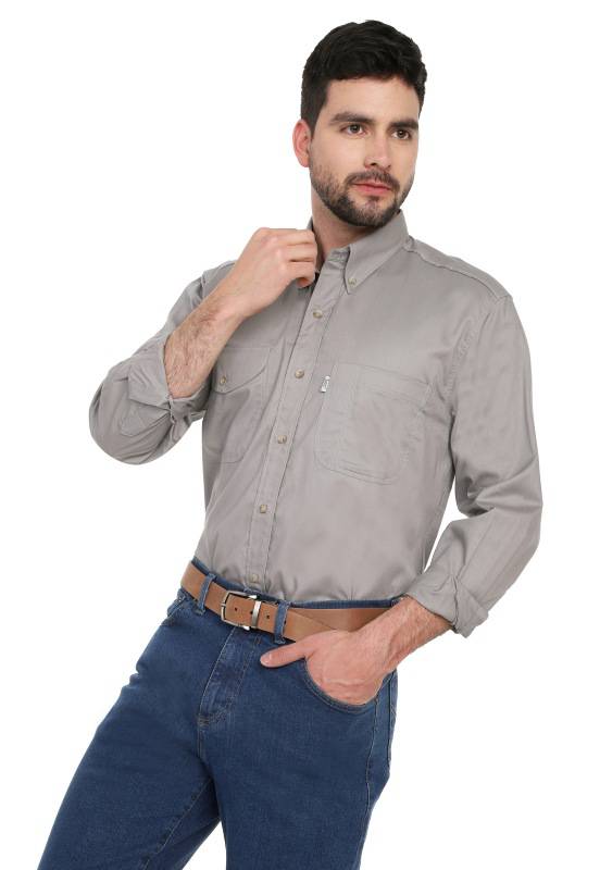 Camisa Básica 208  Lec Lee Hombre - Gris Claro