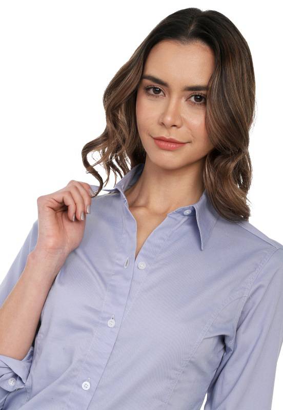 Blusa Basic Fem Manga Larga Lec Lee para Mujer - Azul Claro