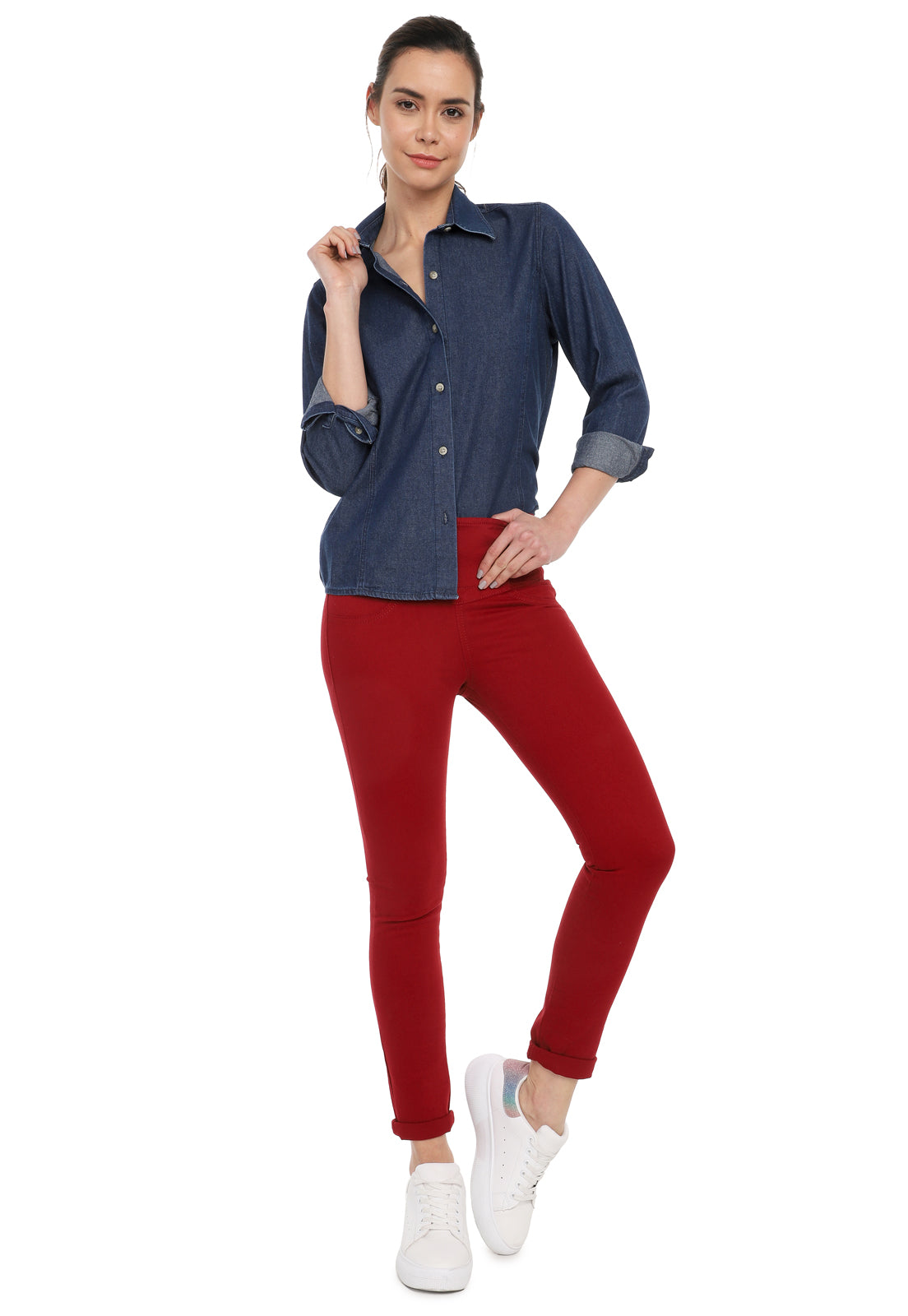 Blusa De Jean Para Mujer Basic Lec Lee Indigo Medio