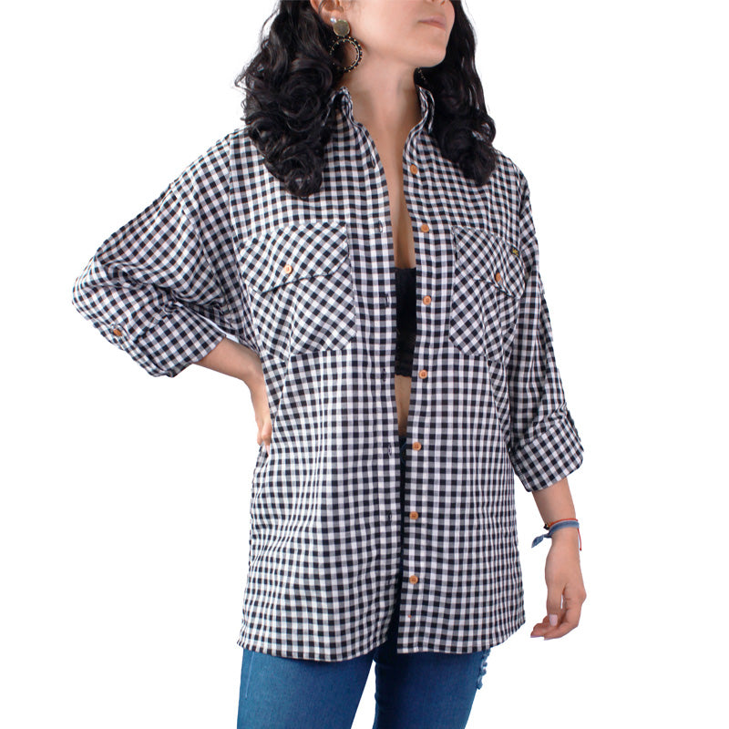 Camisa Leñadora Para Mujer Lec Lee Negro