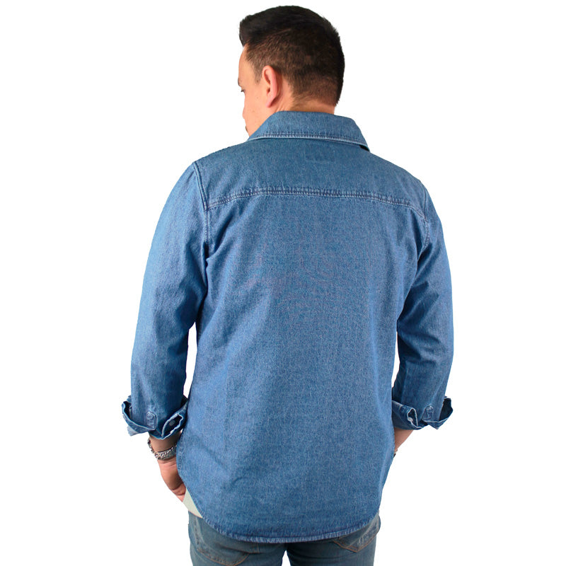 Camisa En Denim Para Hombre Lec Lee Índigo Medio