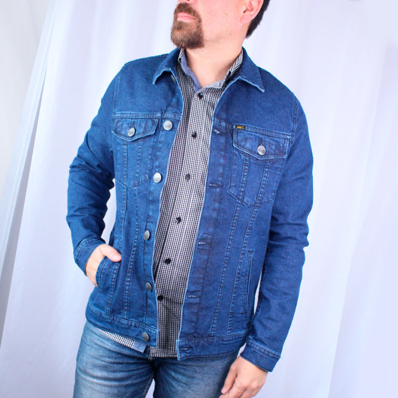 Chaqueta En Denim Clásica Renovada Lec Lee Índigo Oscuro